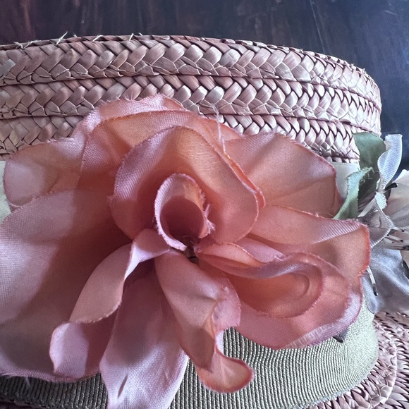 Vintage Morgan Taylor flower Brown Straw Hat main image 8